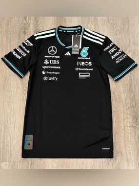 Adidas Mercedes AMG Petro F1 Authentic Team Driver Jersey Men Small Black JY2607
